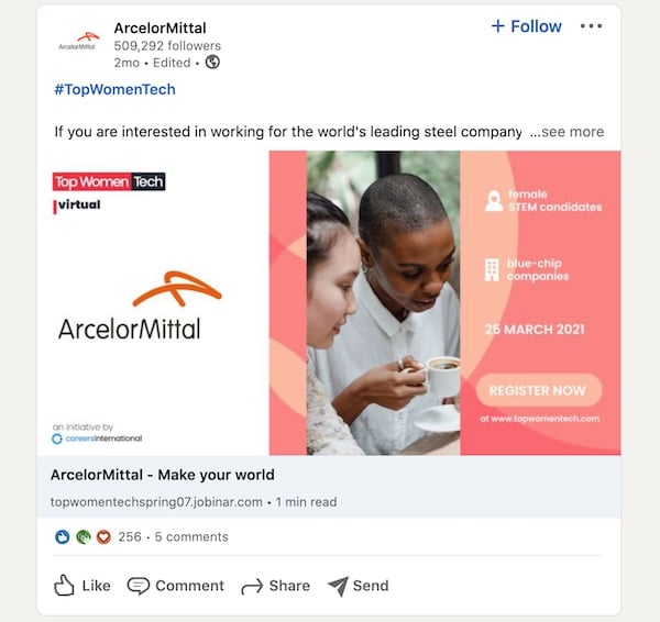ArcelorMittal Top Women LinkedinPost