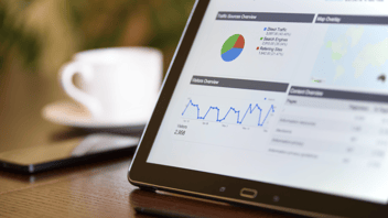 data graph on laptop